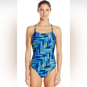 Speedo Women's Power Flex Eco Angles Free-Back One-Piece Swimsuit